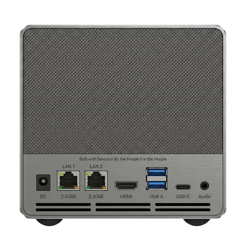 Back — dual LAN, HDMI, USB ports